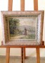 Óleo original sobre madera  pintado y firmado de los años 20 
